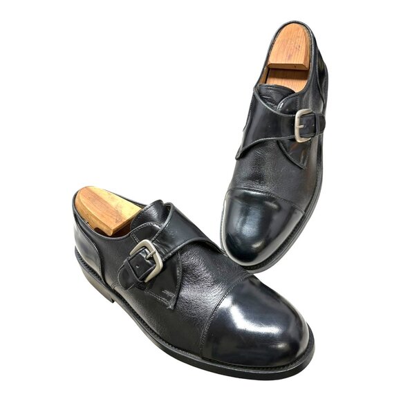 Bert Pulitzer Collectors Edn‎ Black Leather Monk strap Cap-Toe Dress Shoes main image 5
